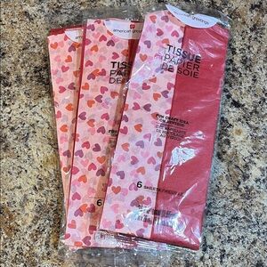 3 valentines tissue paper